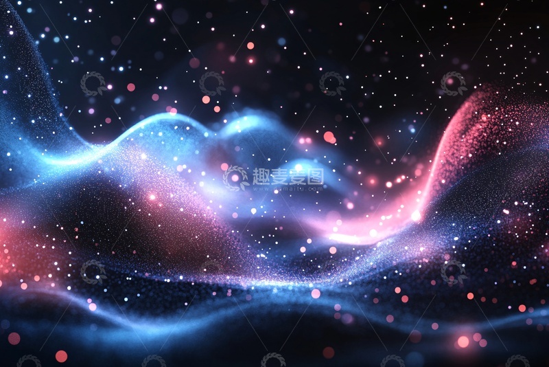 高清大图下载【趣麦麦图】-梦幻炫彩星空波浪背景473