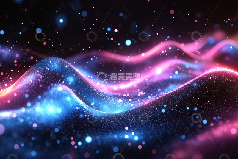高清大图下载【趣麦麦图】-梦幻炫彩波浪光影背景010