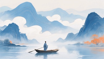 江上独钓的山水图景863
