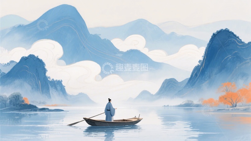 高清大图下载【趣麦麦图】-江上独钓的山水图景863
