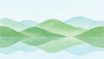 清新山水插画风景822