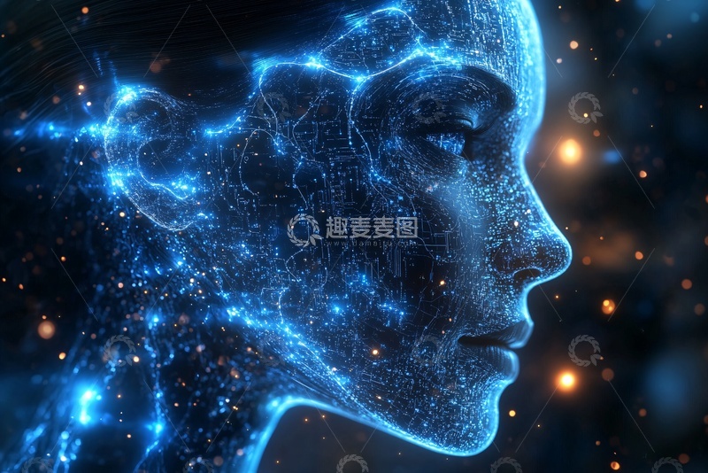 高清大图下载【趣麦麦图】-科技感的人物轮廓光影图像931