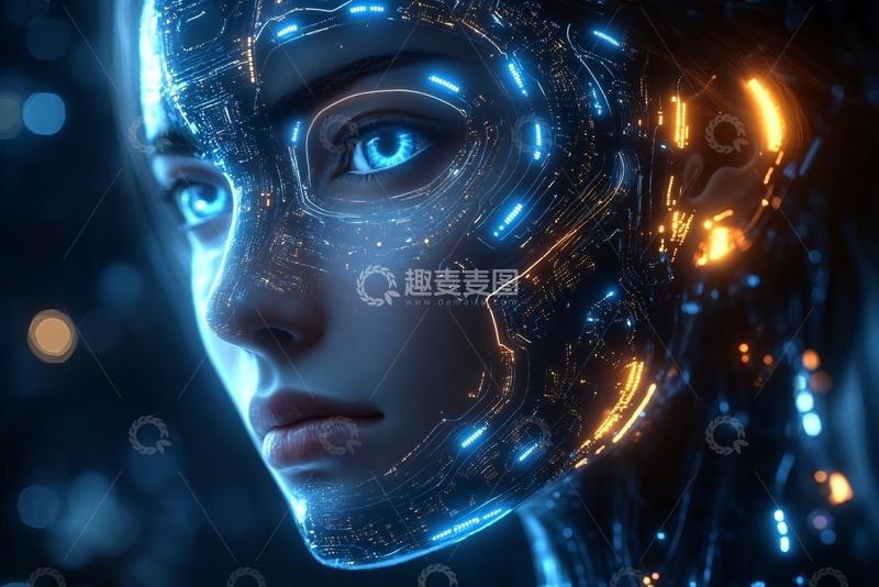 高清大图下载【趣麦麦图】-科幻风格的机械人脸217
