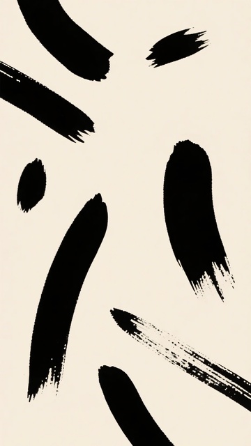 黑白笔触抽象插画770