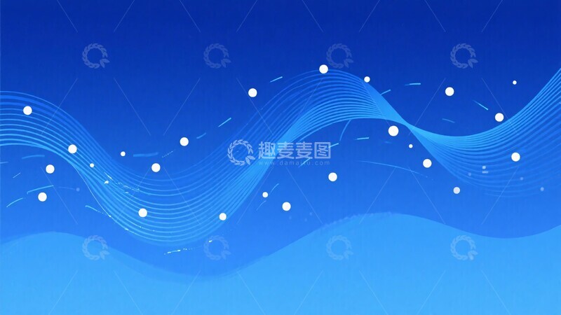 高清大图下载【趣麦麦图】-蓝色波浪线条背景插画190