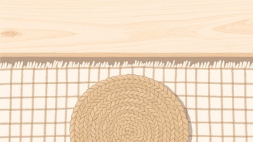 木质桌面与编织垫画面908