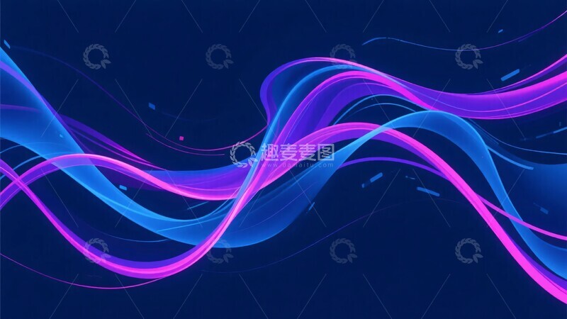 高清大图下载【趣麦麦图】-蓝紫渐变动感波浪背景图861