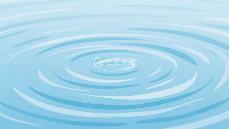 高清大图下载【趣麦麦图】-蓝色水面波纹插画498