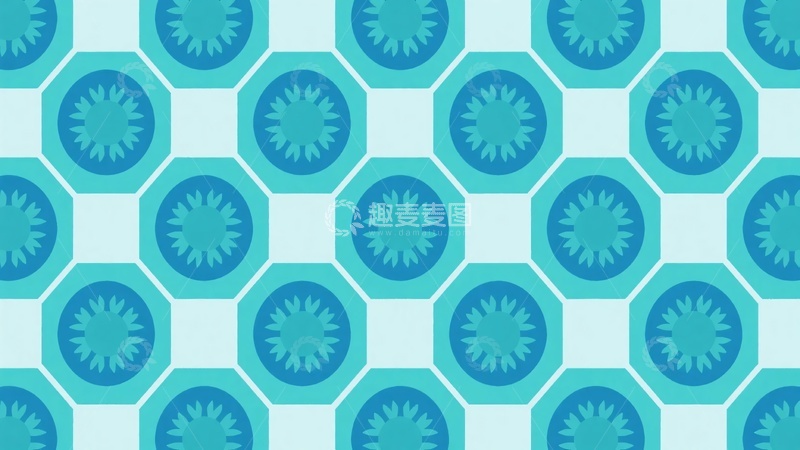 高清大图下载【趣麦麦图】-蓝绿色几何图案背景450