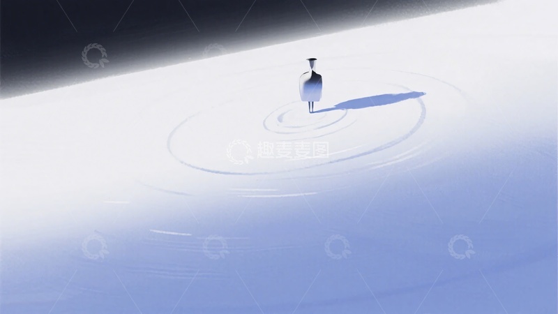 高清大图下载【趣麦麦图】-一人于雪地留下圈圈足迹327