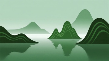 简约山水风景插画005