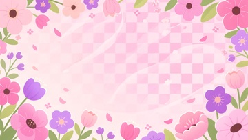 粉色花卉背景插画484