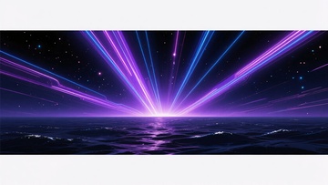 炫彩光束星空海面背景626