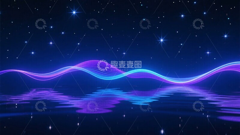 高清大图下载【趣麦麦图】-梦幻星空下的流光水波358