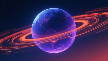 科幻风格的地球与光环画面756