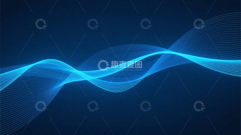 高清大图下载【趣麦麦图】-蓝色线条波浪背景图482