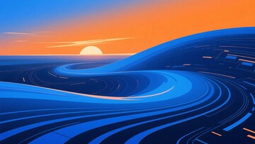 绚丽日出下的奇幻蓝色地貌018