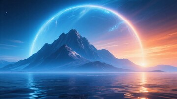 梦幻山海间的璀璨光晕景观199