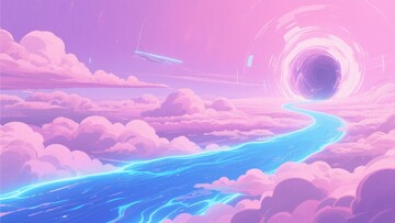 梦幻云端中的神秘蓝色通道123