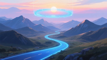 山间公路与奇幻光环风景图901