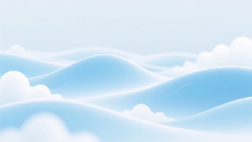 蓝色云海插画背景702
