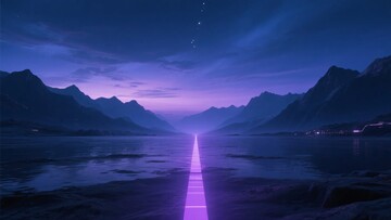 紫色梦幻山间光影之路319