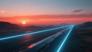 夕阳下的发光道路景观340