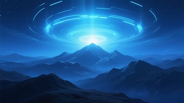 山间神秘蓝色光环奇幻景象270