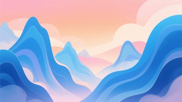 梦幻渐变山峦插画背景433