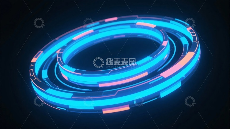 高清大图下载【趣麦麦图】-炫酷霓虹环形发光元素607