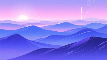 梦幻紫色渐变山峦插画354