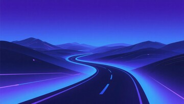 梦幻紫色蜿蜒公路夜景968
