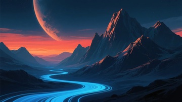 梦幻外星山川河流景观213