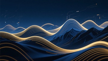 抽象线条山峦插画背景449
