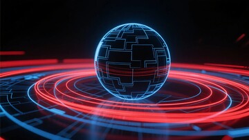 科技感发光地球与光环图案917