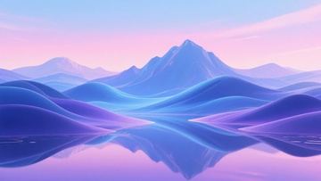 梦幻渐变山水风景插画322