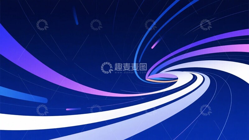 高清大图下载【趣麦麦图】蓝紫色渐变旋涡线条背景380