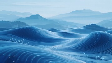 蓝色梦幻起伏山峦景象895
