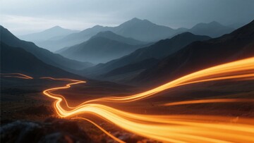 山间公路光轨夜景图685