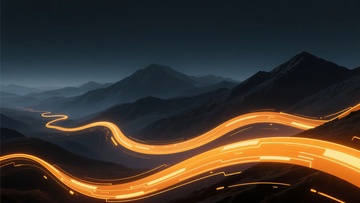 山间蜿蜒公路夜景818