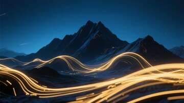 山间公路光轨夜景图027