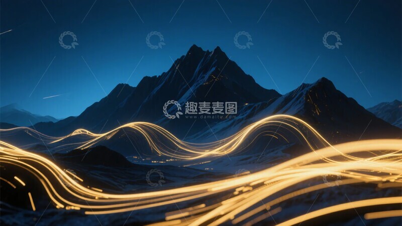 高清大图下载【趣麦麦图】-山间公路光轨夜景图027
