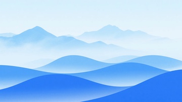 蓝色渐变山峦插画背景545