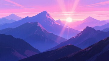 日出时分的壮丽山景363