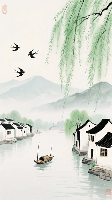 江南水乡春日风景图097