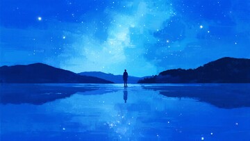 星空下独自伫立的人729