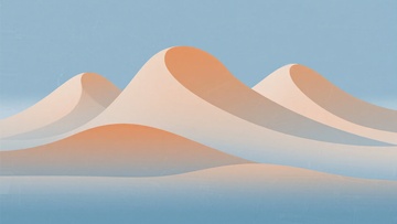 简约风格沙漠山丘插画876
