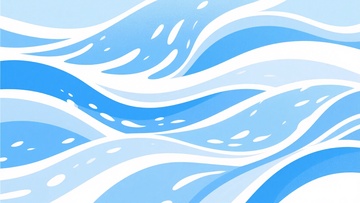 蓝白波浪插画背景263