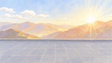 阳光照耀下的山景与空旷地面644