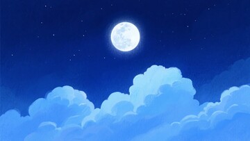 夜空下的云朵与明月257